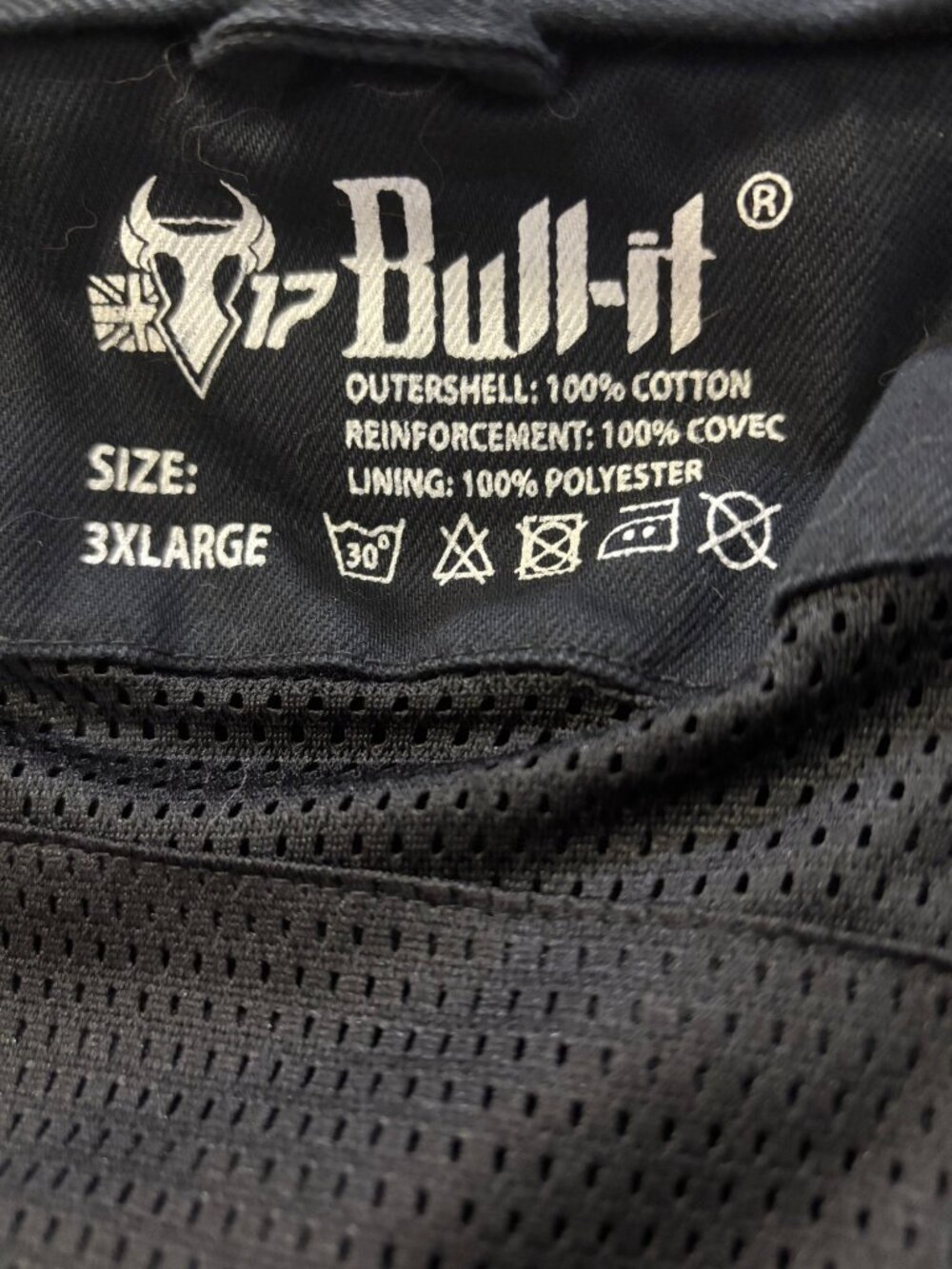 Bull-It Mens Black Armored Jacket 3XL With Hood & CE Protection
